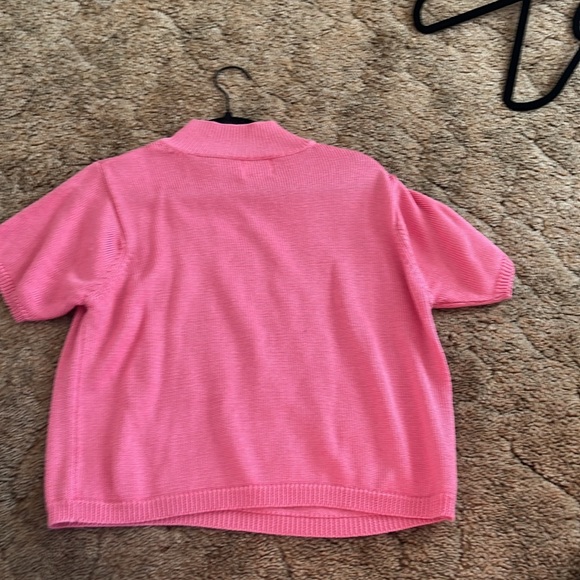 Pink Fia Italia Handloomed cow neck top size M - Picture 2 of 2